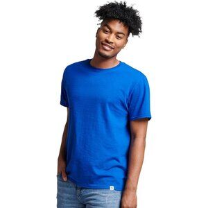 ✨Men's Blue Athletic Cotton Blend Short Sleeve Tees Wicking Protection Shirt